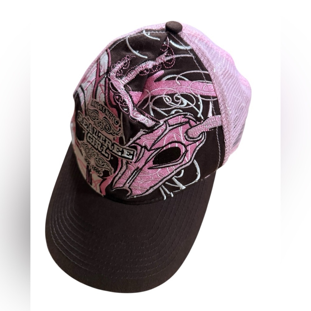 Realtree Authentic Buck Deer Pink and Black Cap